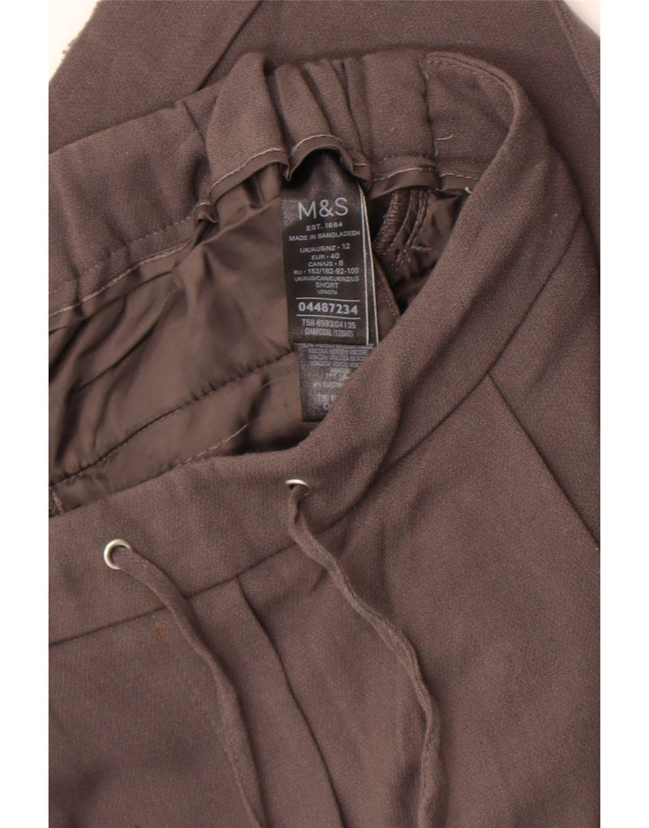 Marks & Spencer Pantalones cortos para mujer UK 12 Medium W30 L25 Poliéster gris
