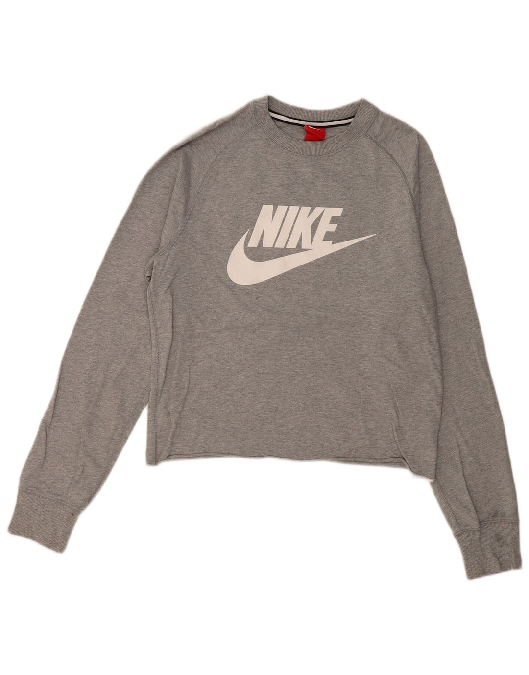 NIKE Womens Graphic Sweatshirt Jumper UK 10 Small Grey Cotton