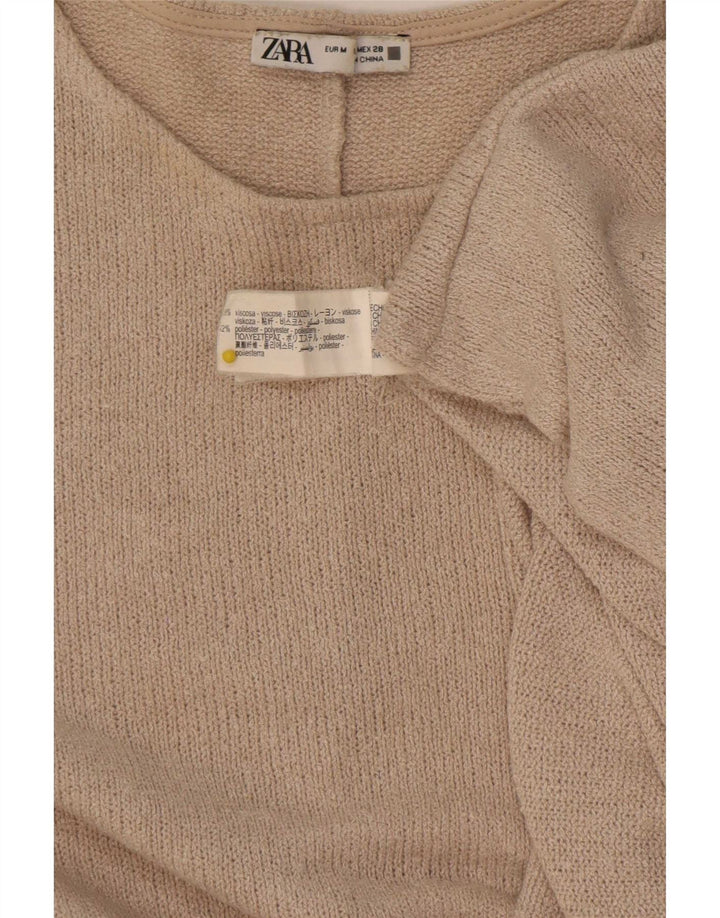 Zara Mujer Blusa Extragrande Top UK 44 Viscosa Beige Medio