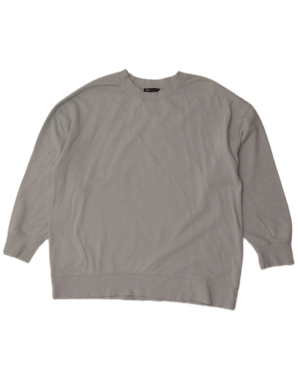 Zara Hombre Sudadera Jumper Large Azul Algodón