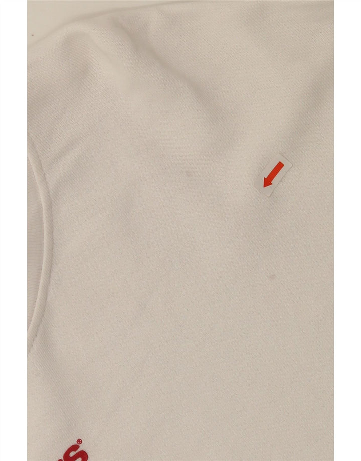 LEVI'S Womens Oversized Crop Sweatshirt Jumper UK 16 Large White Cotton Vintage Levi's and Second-Hand Levi's from Messina Hembry 
