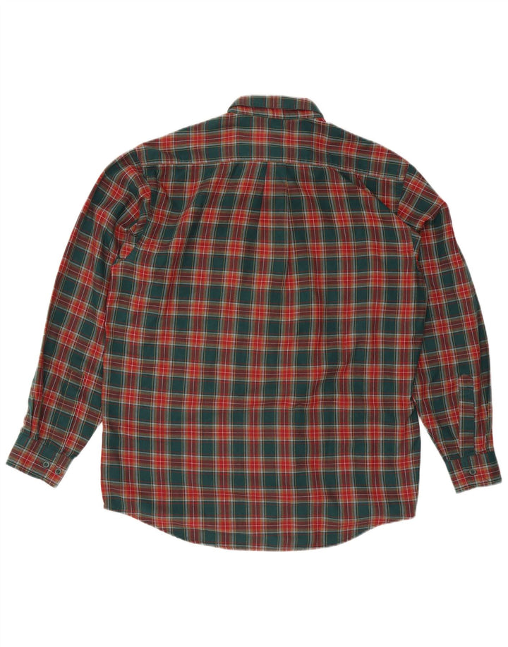 Antartex Camisa de franela para hombre talla 16 1/2 poliéster a cuadros verde grande