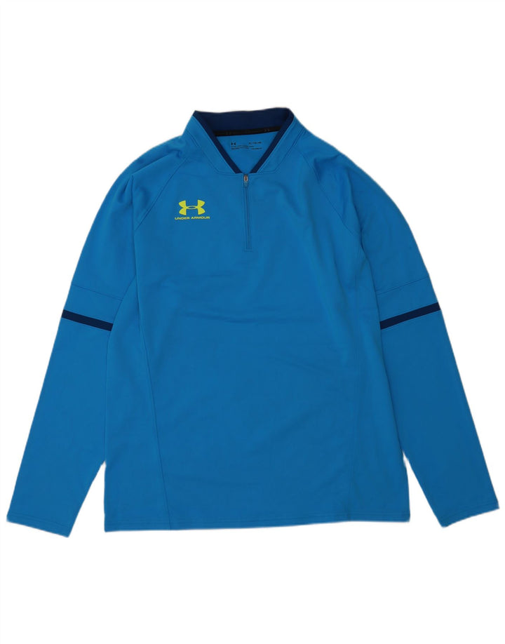 Under Armour Camiseta con cuello y cremallera Cold Gear para hombre Manga larga XL Poliéster azul