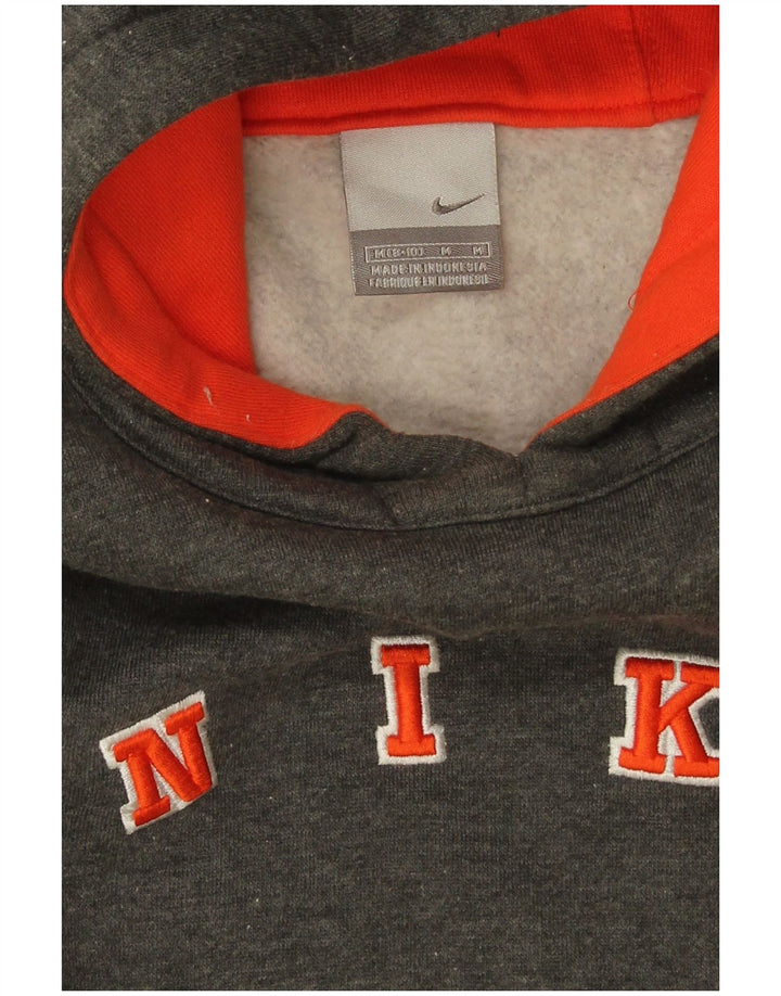 Nike - Sudadera con capucha para mujer, diseño gráfico de gran tamaño, talla 8/10, algodón gris medio