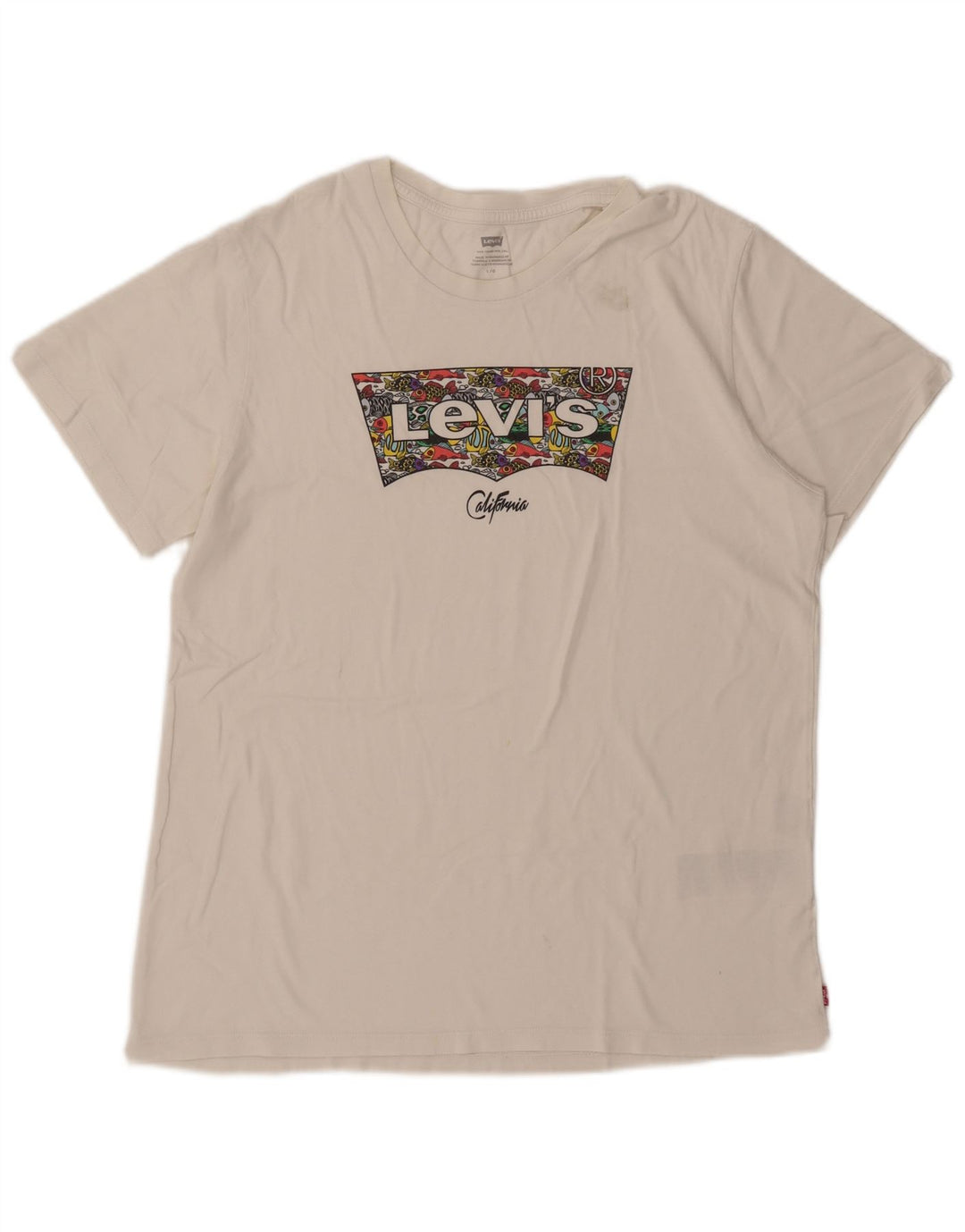 Levi's Camiseta gráfica para mujer Top UK 46 Large White Cotton