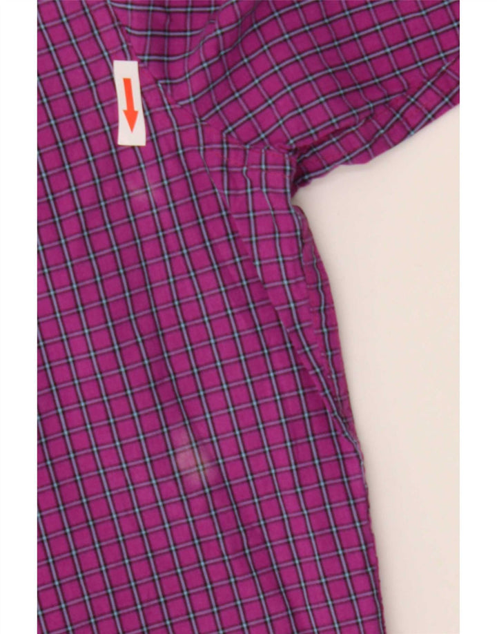 Chaps Camisa para hombre grande de algodón a cuadros morado