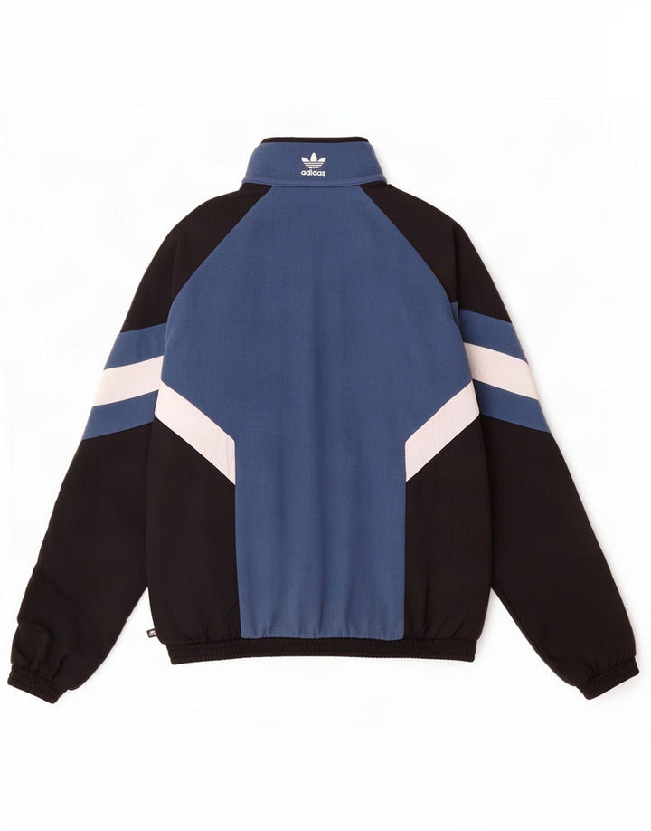 Adidas Hombre Jersey Chándal Top Chaqueta Pequeño Azul Colorblock Poliéster