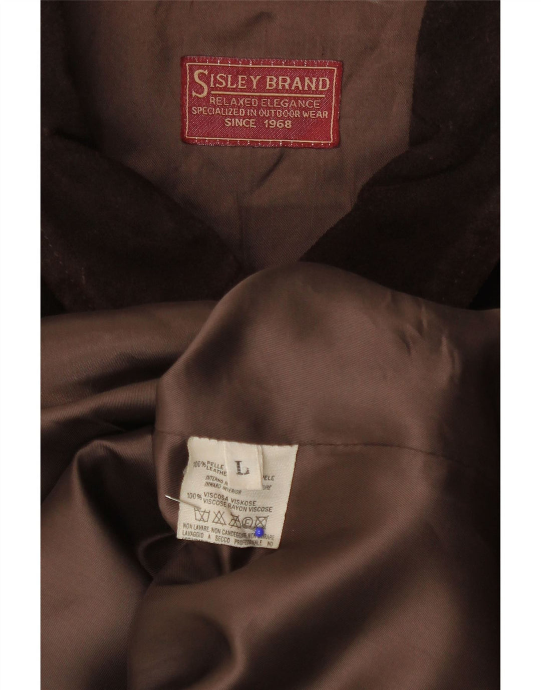 Sisley Chaqueta de ante Relaxed Elegance para hombre UK 40 Large Cuero marrón