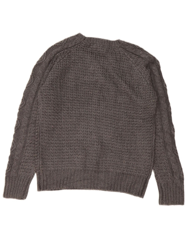 Zara - Jersey de cuello redondo para mujer, talla 40, acrílico gris grande