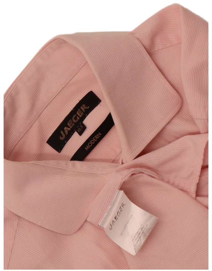 Jaeger Camisa moderna para hombre Talla 15 1/2 Algodón a rayas rosa medio