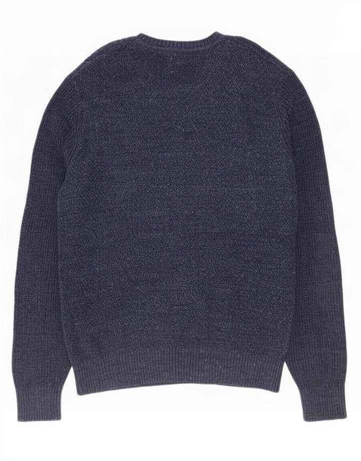 Gap Jersey De Cuello Redondo Para Hombre Jersey De Algodón Azul Marino Medio
