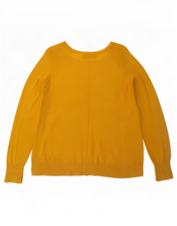 Zara Mujer Cuello Barco Jersey Jersey UK 10 Small Viscosa Amarilla