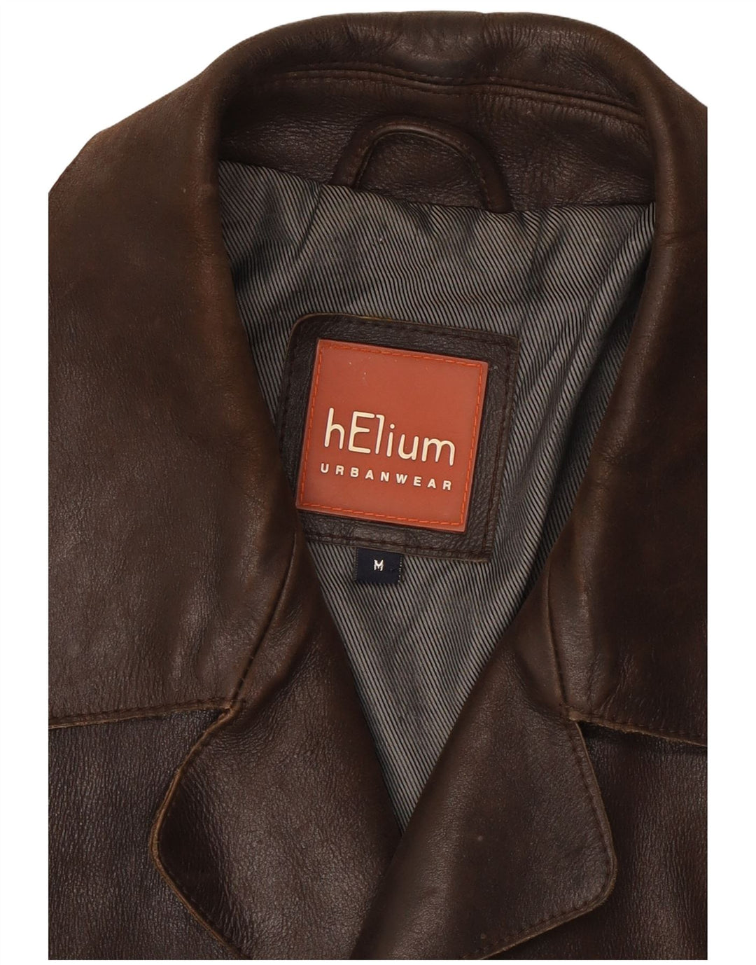 Helium Chaqueta de cuero para hombre UK 38 Marrón medio