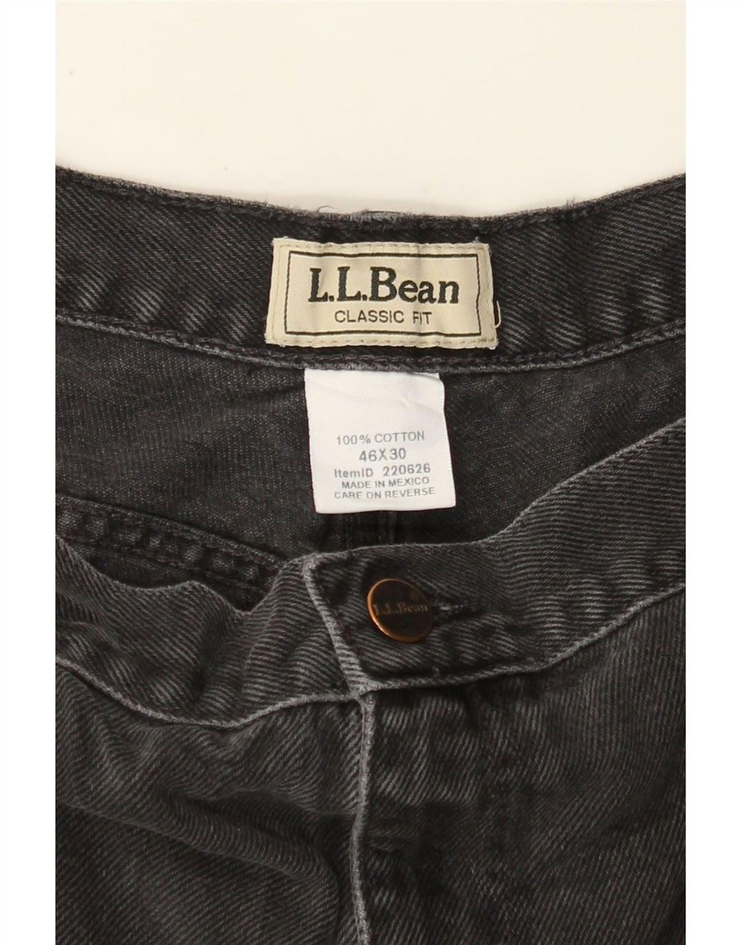 L.L.BEAN Vaqueros rectos de corte clásico para hombre W46 L30 Algodón negro