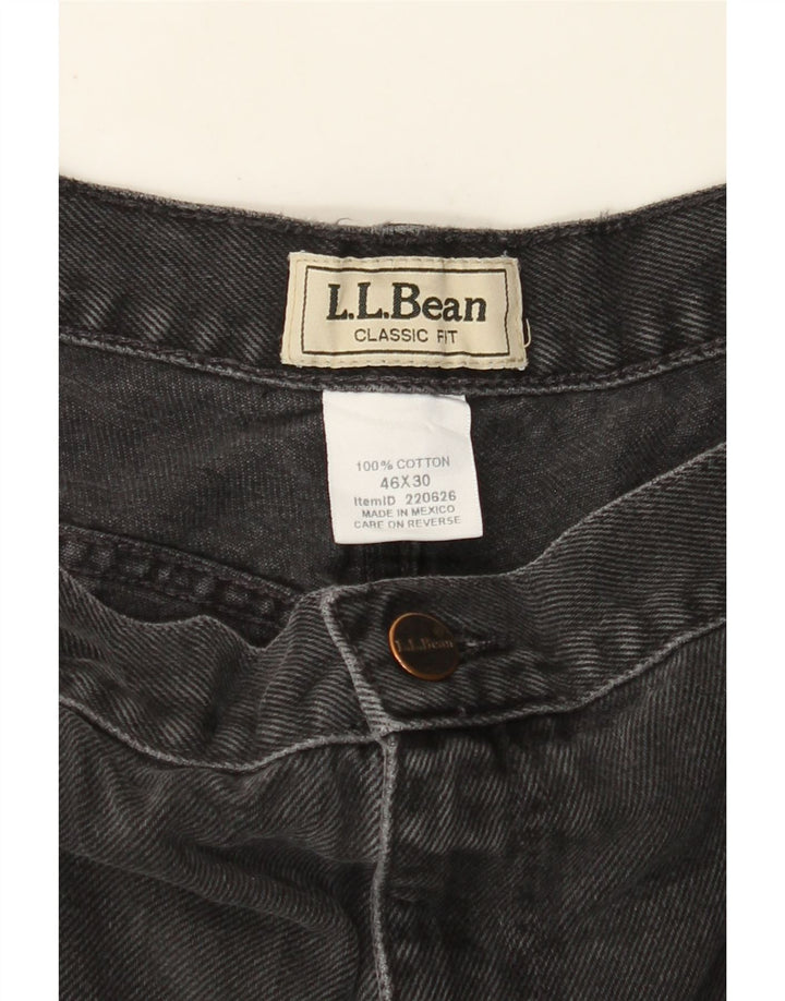 L.L.BEAN Vaqueros rectos de corte clásico para hombre W46 L30 Algodón negro