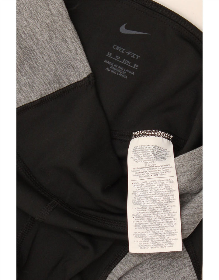 Leggings NIKE Dri Fit para mujer UK 4 XS Negro Colorblock Poliéster