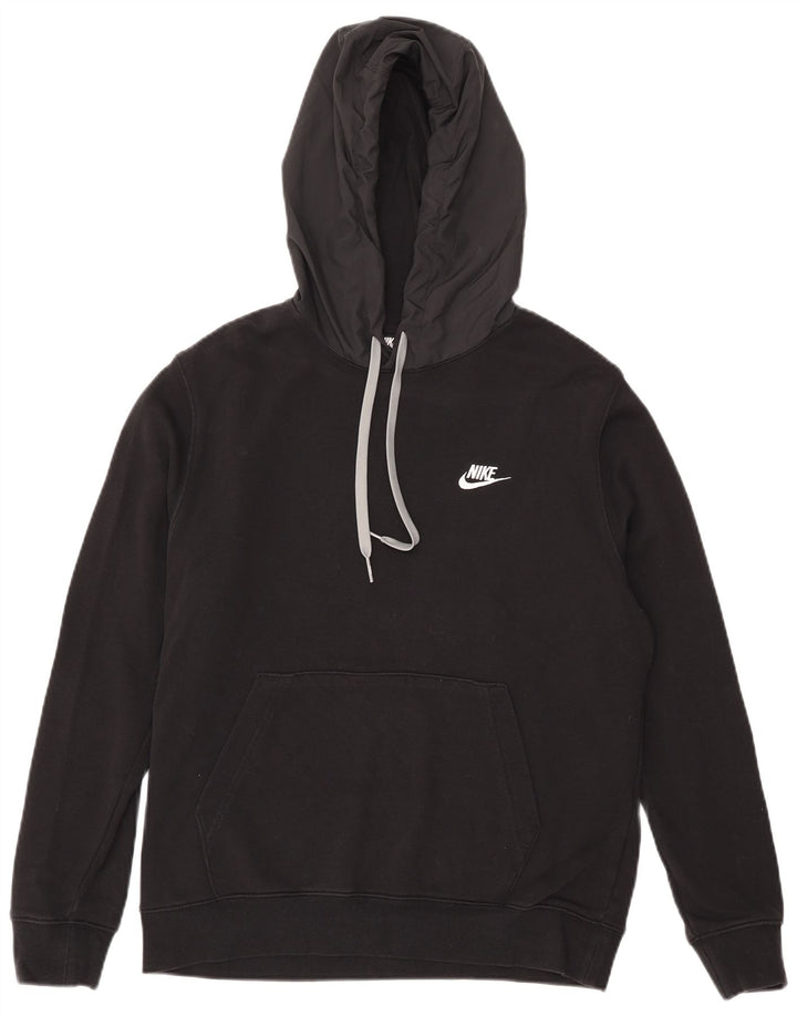 Nike Sudadera con capucha gráfica para hombre, jersey de algodón negro mediano