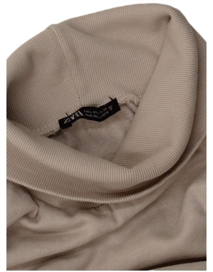 Zara Mujer Roll Neck Sudadera Jumper UK 40 Gris Medio