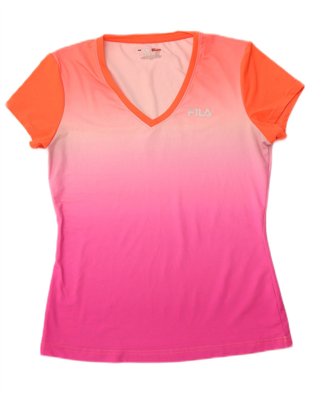 FILA Camiseta para mujer Top UK 12 Medium Pink Colourblock