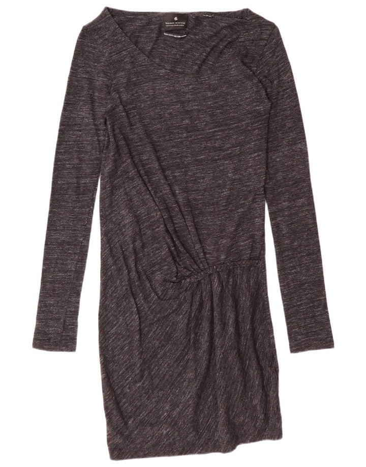 MAISON SCOTCH Vestido básico de manga larga para mujer UK 10 Small Grey