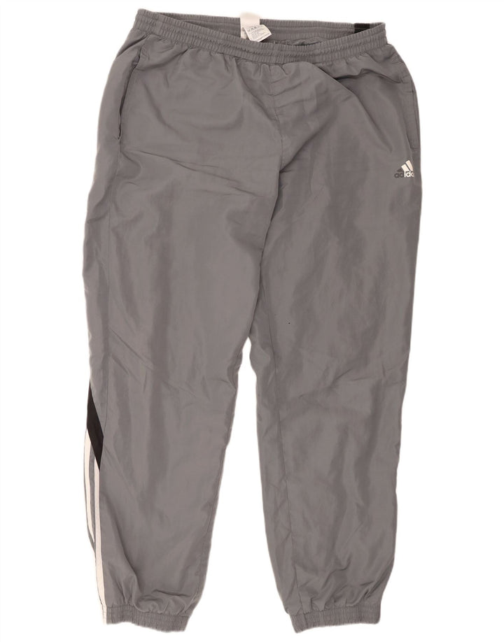 Adidas Hombre Pantalones De Chándal Joggers XL Gris Colorblock Poliéster