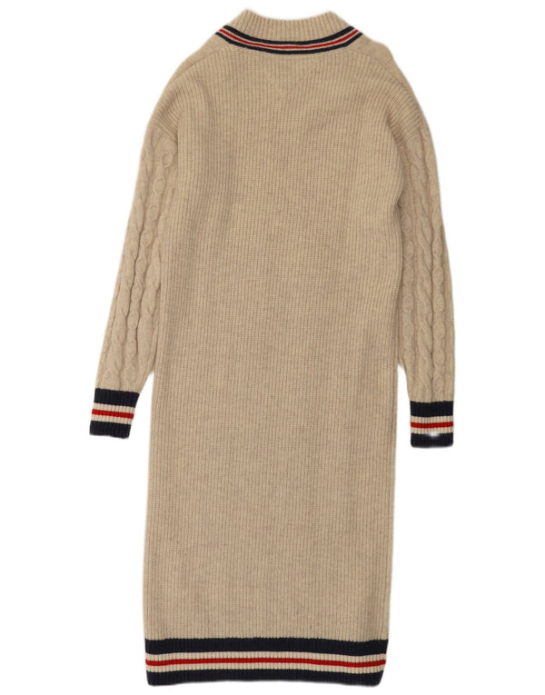 Tommy Hilfiger Vestido tipo jersey de manga larga para mujer UK 10 Small White