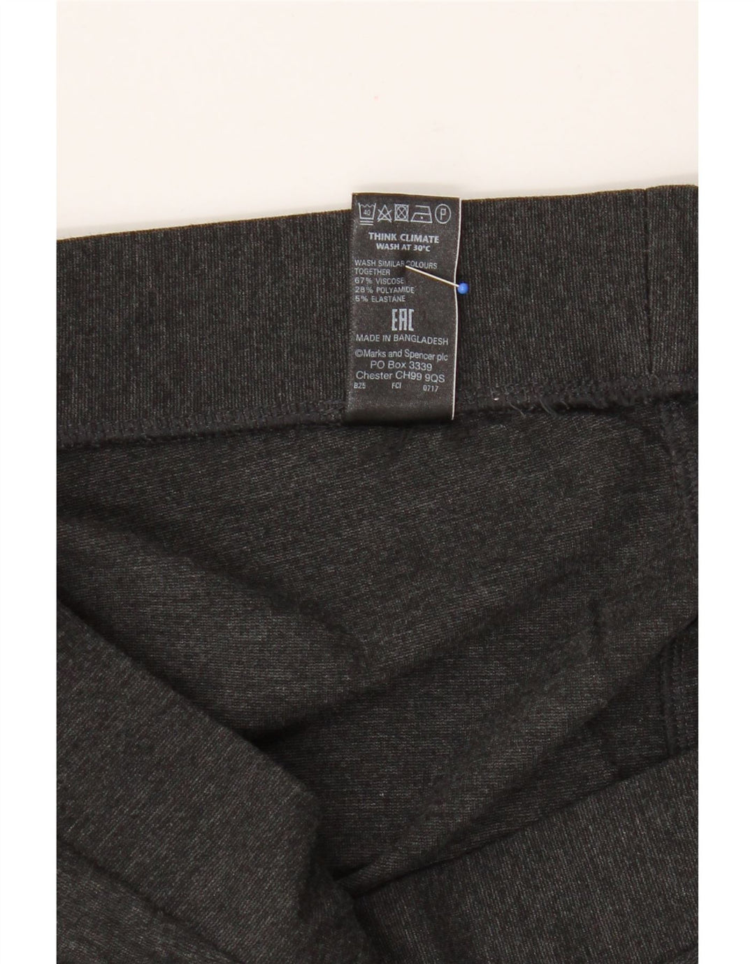 Marks & Spencer Leggings cortos para mujer UK 42 Viscosa gris medio
