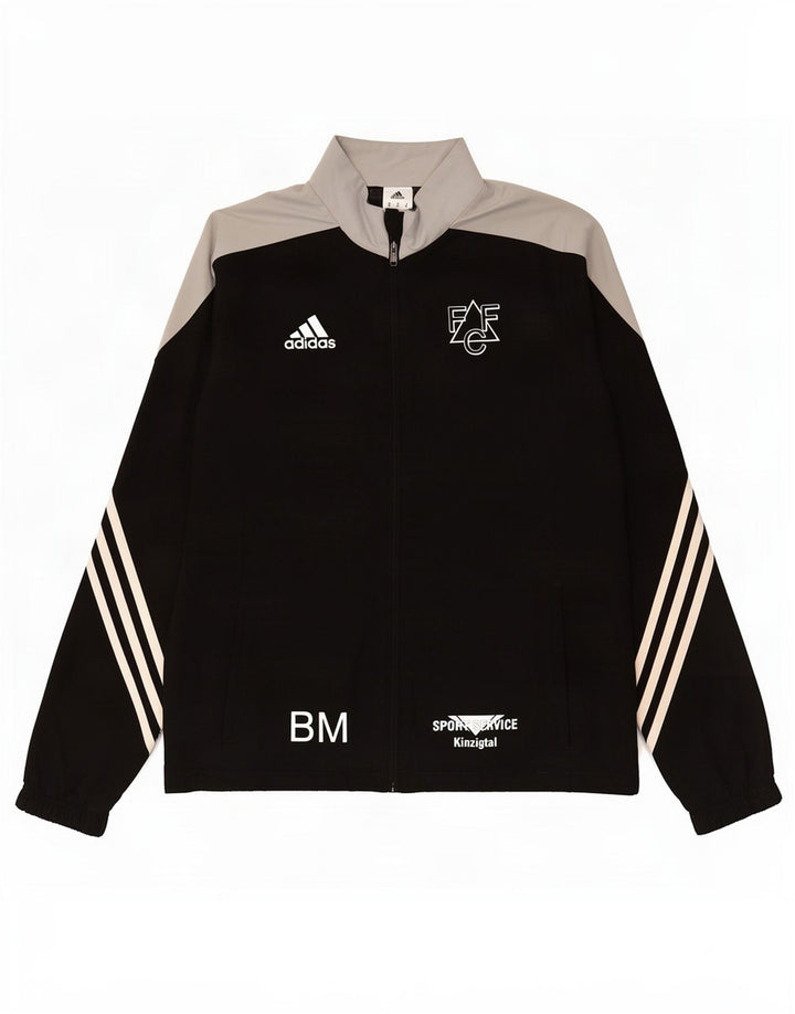 Adidas Hombre Graphic Chándal Top Chaqueta Mediano Negro Colorblock Poliéster