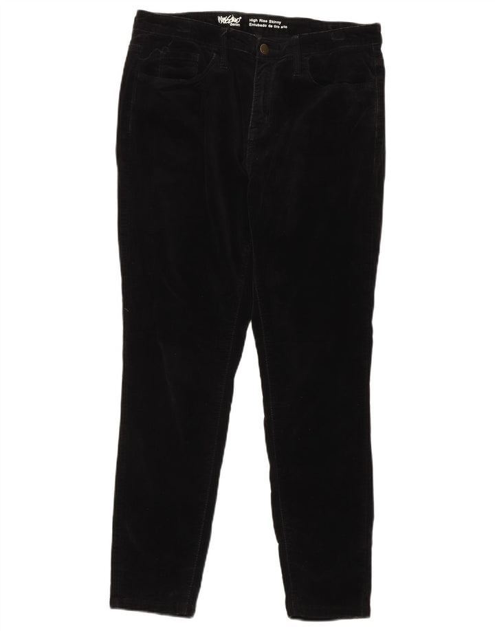 MOSSIMO Pantalones casuales ajustados de cintura alta para mujer US 12 Large W31 L29 Negro