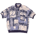 MANGO Camisa tipo jersey de manga corta para hombre Large Blue Patchwork