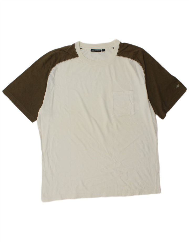 Dockers Hombre Khakis Camiseta Top XL Blanco Colorblock