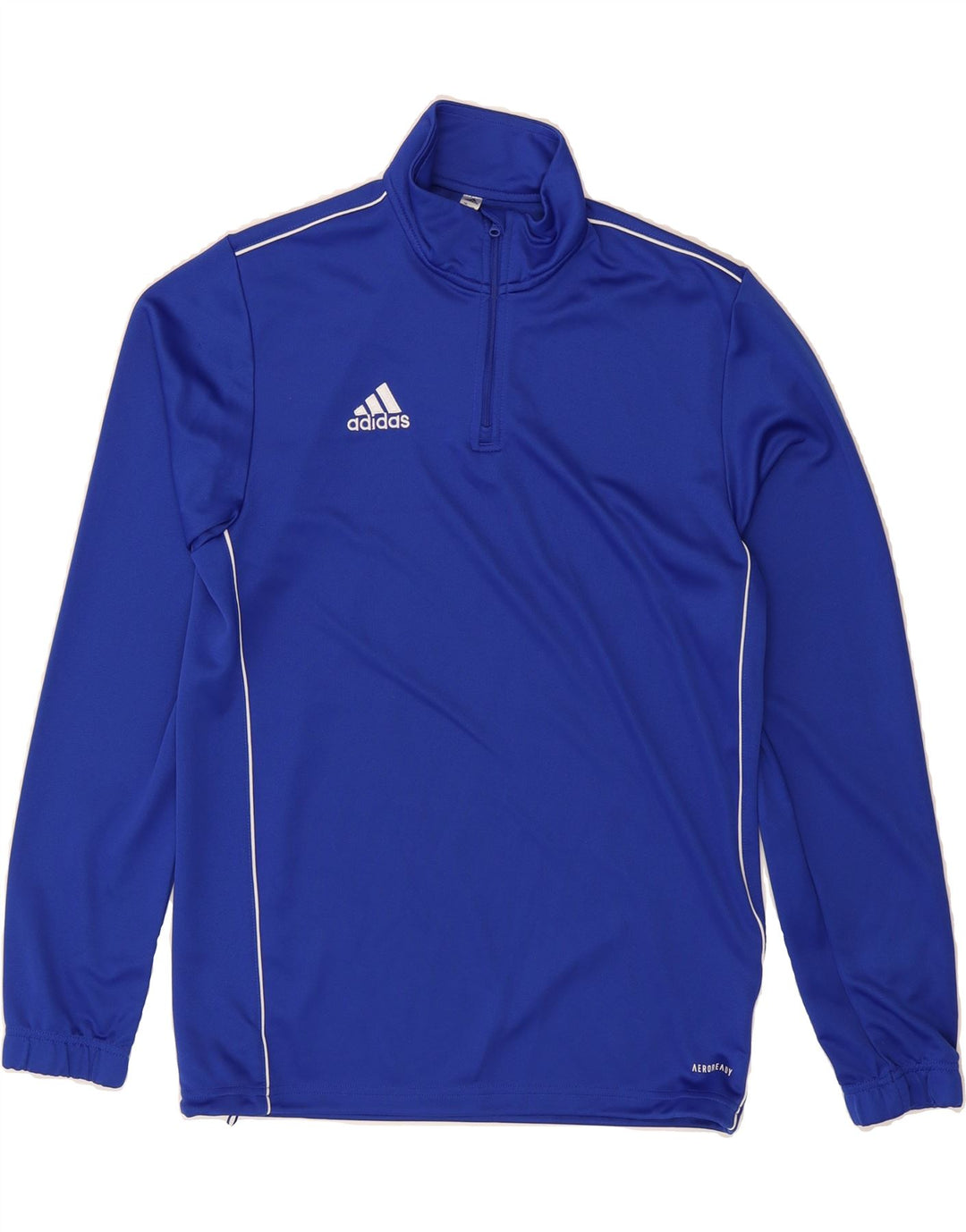 ADIDAS Mens Aeroready Zip Neck Pullover Tracksuit Top Medium Blue Vintage Adidas and Second-Hand Adidas from Messina Hembry 