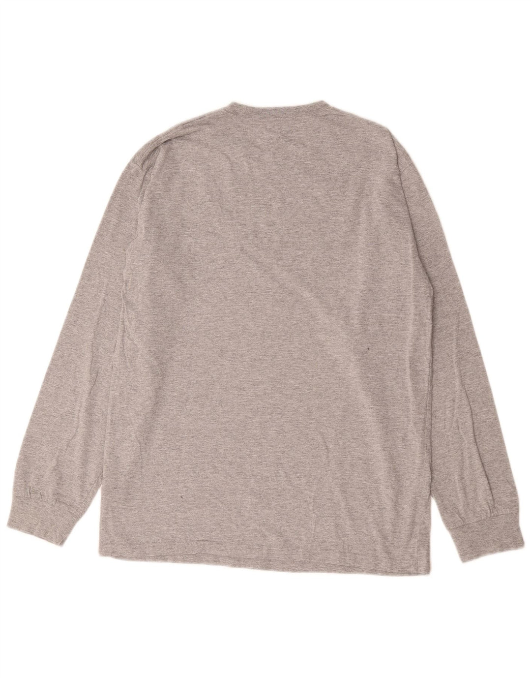 Vans Camiseta de corte clásico para hombre, manga larga, algodón moteado en gris medio