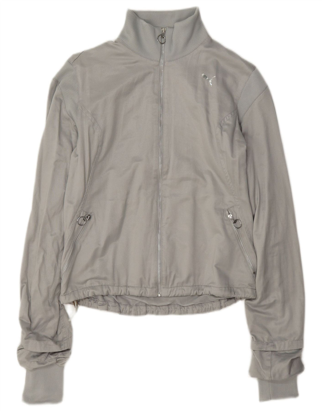Puma Mujer Chándal Top Chaqueta Reino Unido 10 Pequeño Gris