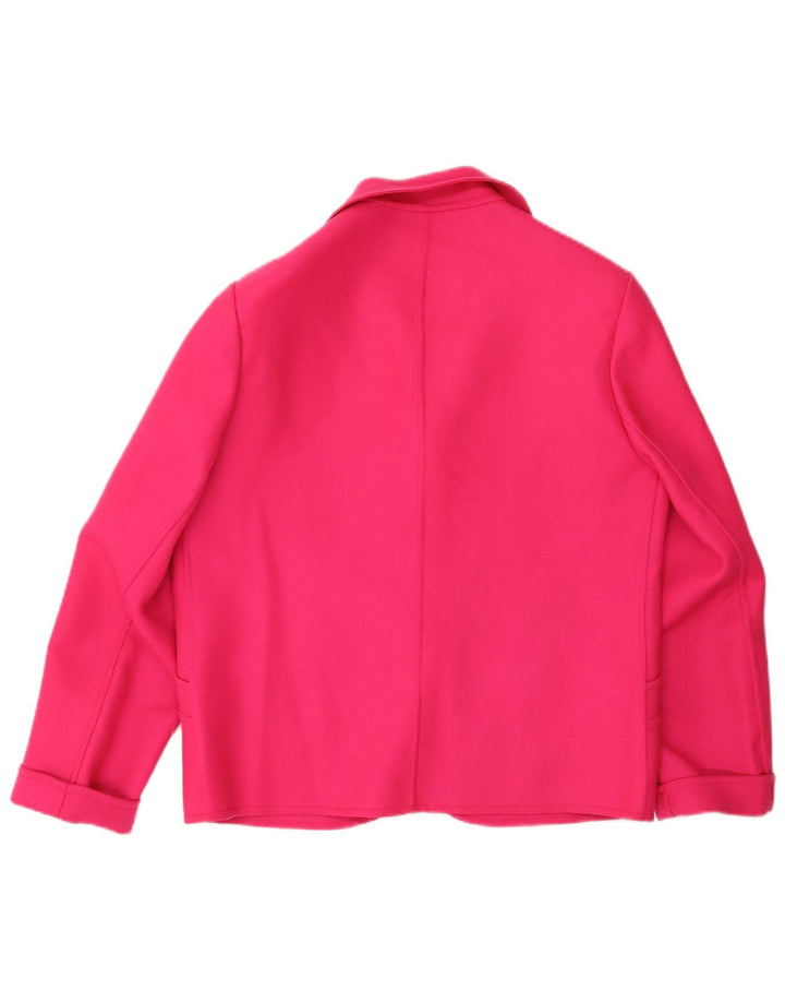 Vintage mujer 1 botón Blazer chaqueta IT 44 lana rosa media