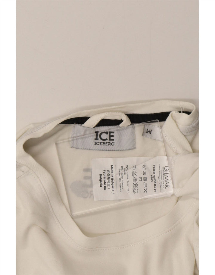 ICEBERG Camiseta gráfica para hombre Top Medium White Cotton