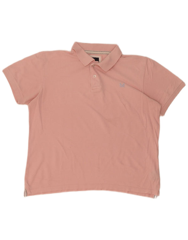 Crew Clothing Polo para hombre de algodón rosa grande