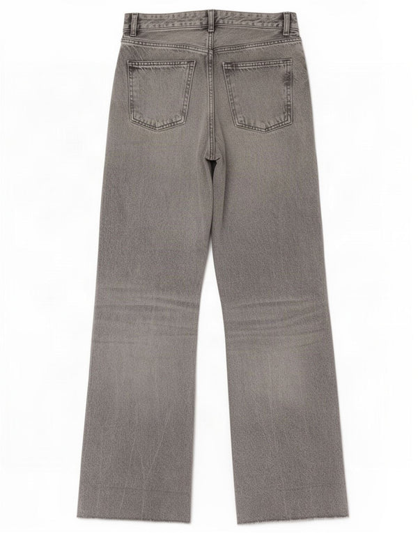 Zara Vaqueros de pierna ancha y cintura alta para mujer EU 38 Small W28 L34 Gris
