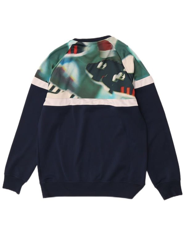 Adidas Hombre Sudadera Jumper Medium Azul Marino Colorblock Poliéster