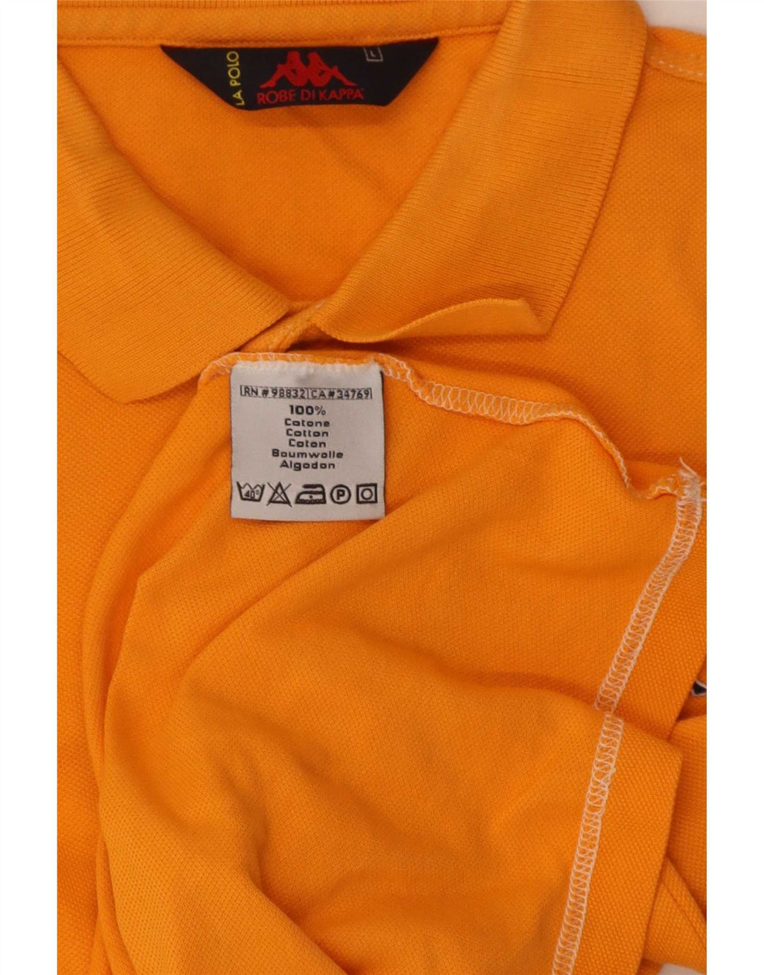Kappa Polo Regular De Manga Corta Para Hombre Algodón Naranja Grande