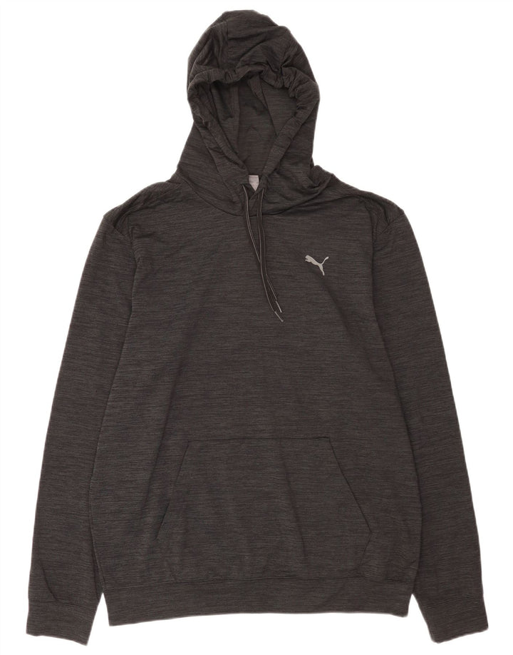 Puma - Sudadera con capucha para hombre, talla grande, poliéster negro
