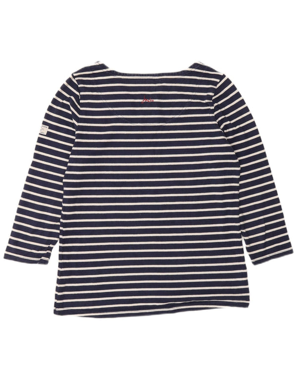 Joules Top de corte regular para mujer con manga 3/4 UK 40 Small Azul marino a rayas