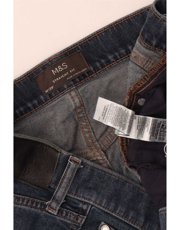 Marks & Spencer Jeans rectos para hombre W36 L29 Algodón azul marino