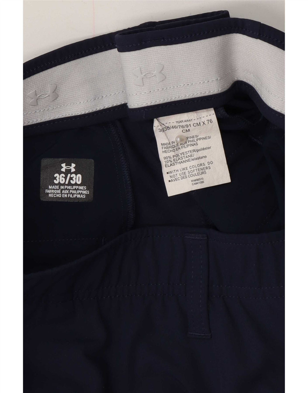 Under Armour Pantalón chino ajustado para hombre W36 L30 Poliéster azul marino