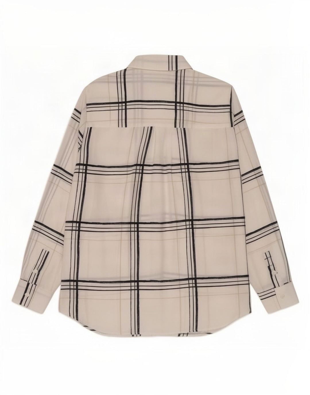 Marks & Spencer Camisa extragrande para mujer UK 10 Small White Plaid Poliéster