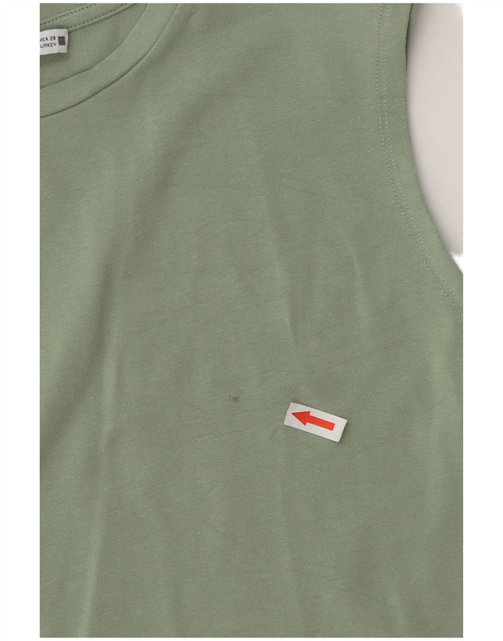 Zara Mujer Crop Vest Top UK 40 Verde Medio