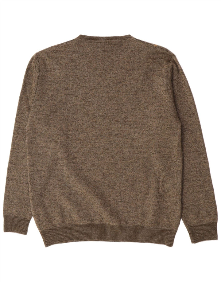 Jersey Rodes Hombre Con Cuello En V De Lana A Rayas Verde Medio