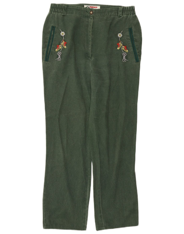 Alphorn Pantalones casuales rectos para mujer EU 42 Large W30 L28 Algodón verde