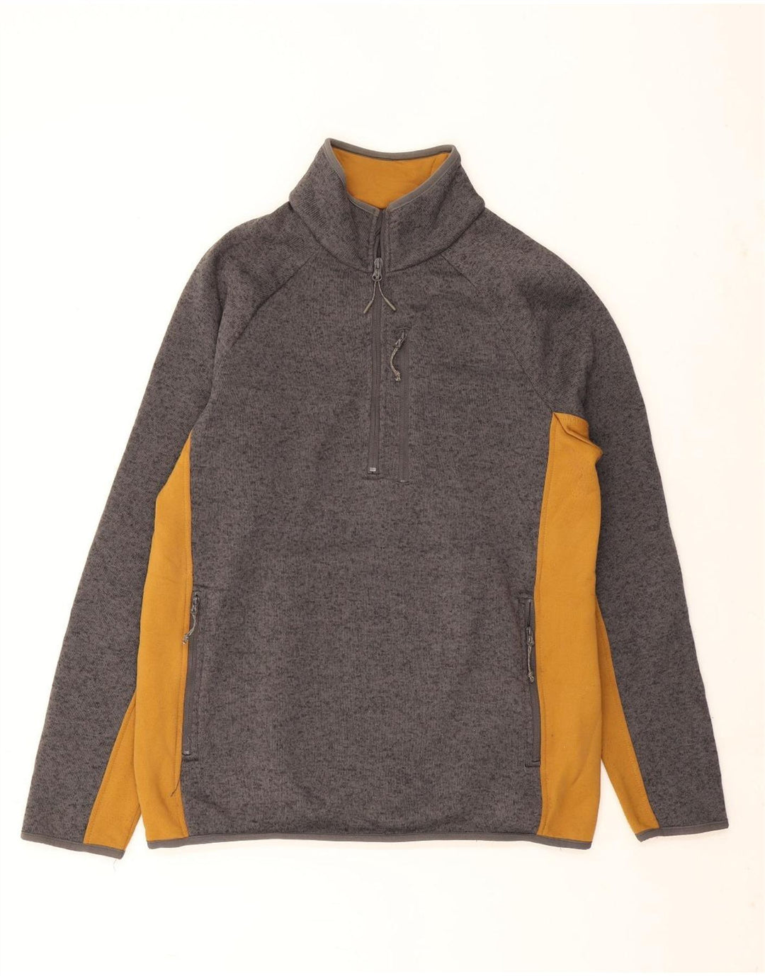 Mountain Warehouse Sudadera con cuello y cremallera para hombre, jersey grande en bloques de color gris