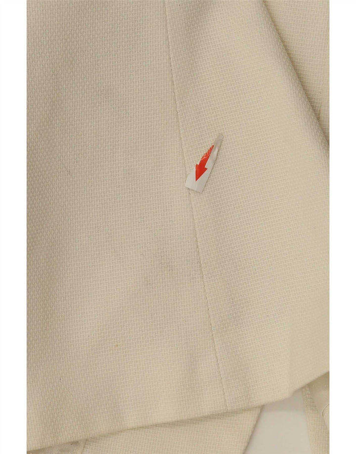 Massimo Dutti Chaqueta Blazer De 1 Botón Mujer EU 40 Mediana Blanco Roto Algodón